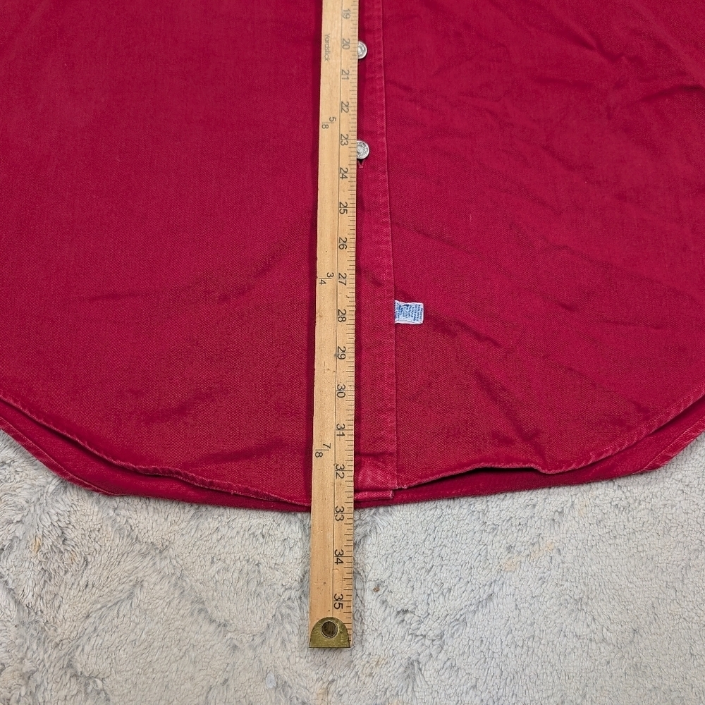 Polo Ralph Lauren Shirt Mens XL Red Workwear Heavy Cotton Twill Rugged Outdoor - Picture 6 of 7